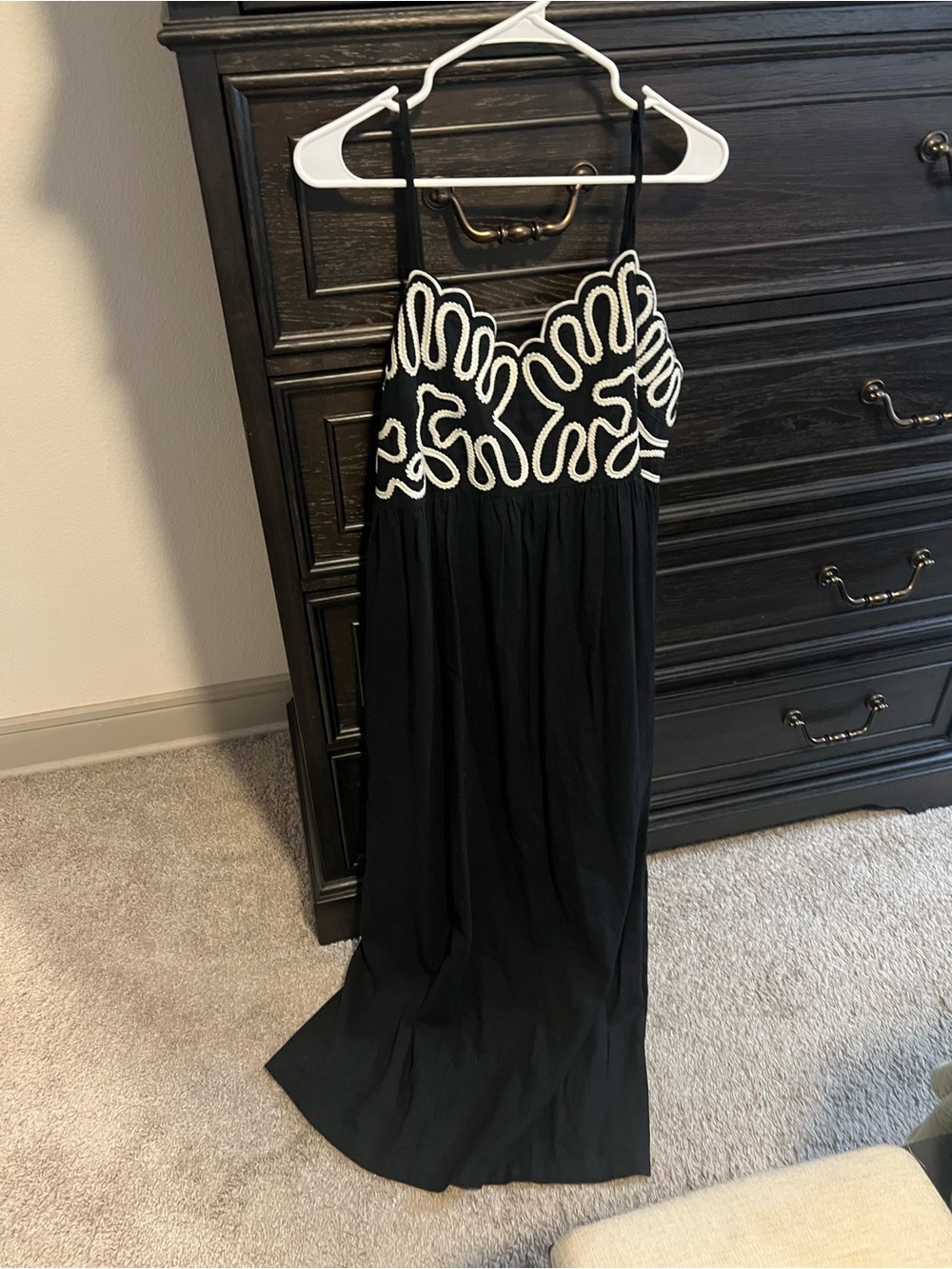 Target Black Maxi Dress with White Embroidered Bodice